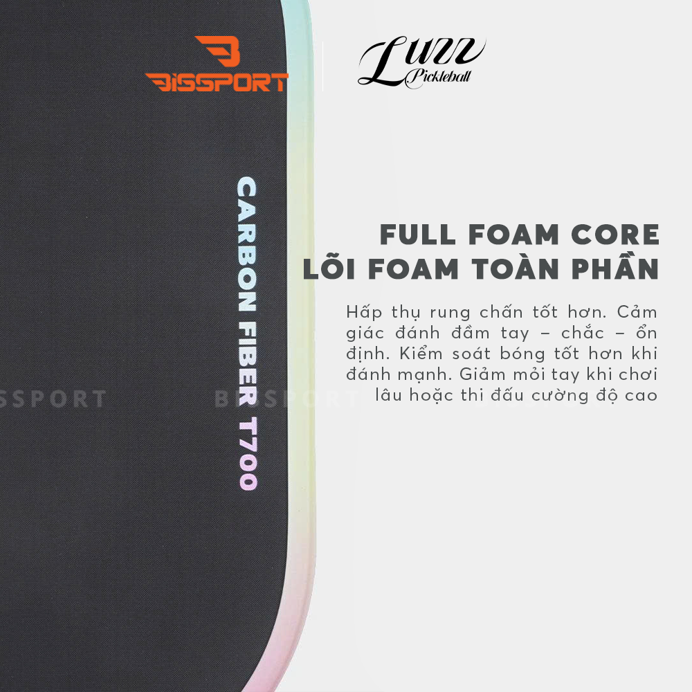 Vợt Pickleball Luzz Canon Chính Hãng - Kiểm Soát Bóng - Tăng Độ Xoáy - Tấn Công Mạnh Mẽ - Mỡ Rộng Điểm Ngọt